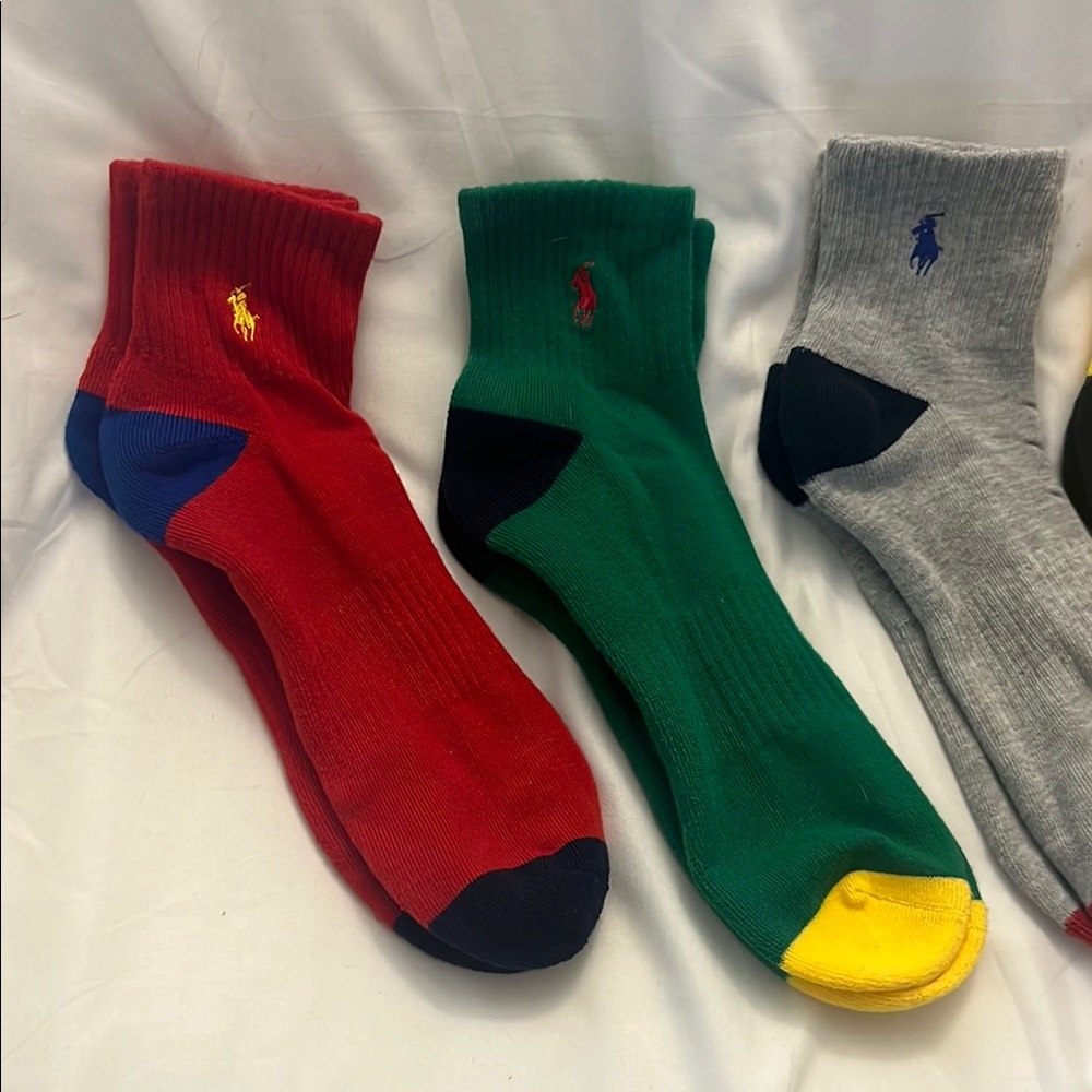 Polo by Ralph Lauren Red and Green Casual Socks - Picture 2 of 3